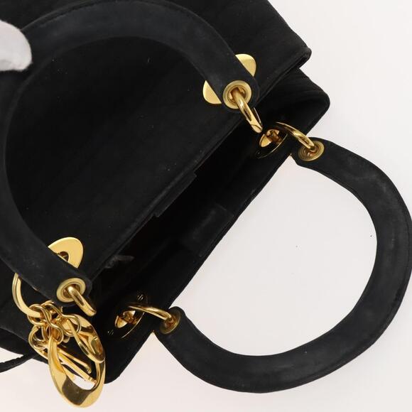 DIOR Canage Lady DIOR Hand Bag Nylon Black Gold - Picture 6 of 12